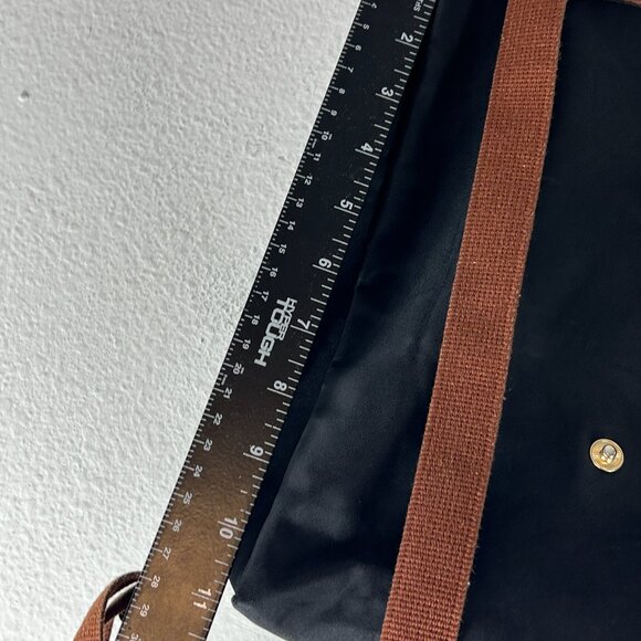 Longchamp Le Preage Black Brown Nylon Leather Backpack small capsule minimalist - Picture 5 of 16